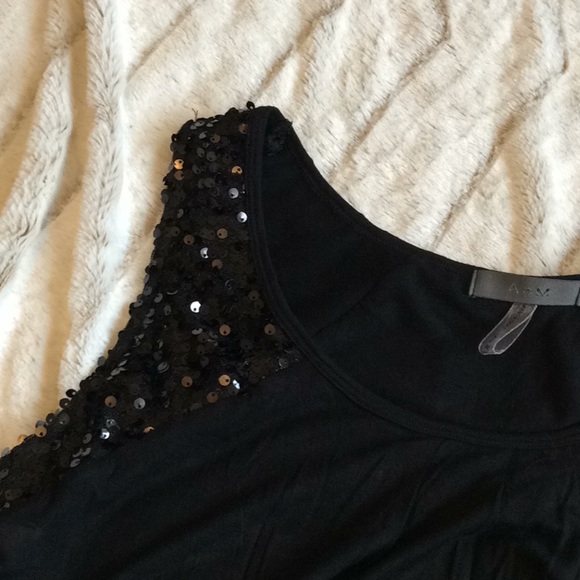 AnM black sequin sleeveless shirt - Picture 3 of 7